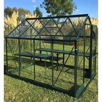 Vitavia Apollo 6' x 10' Green Coated Greenhouse - Horticultural Glass, Green