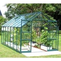 Vitavia Phoenix 8' x 14' Green Coated Greenhouse - Toughened Glass, Green
