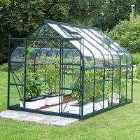 Vitavia Saturn 8' x 6' Green Coated Greenhous - Horticultural Glass, Green