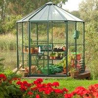 Vitavia Hera 8' x 7' Horticultural Glass Greenhouse - Green, Green