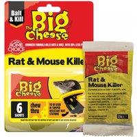 The Big Cheese Rat and Mouse Killer Grain Bait Sachets - 6 x 25g