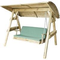 Zest Wooden Miami Swing Seat & Cushion - Green, Green