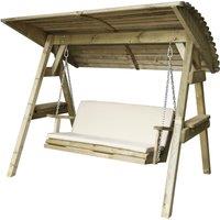 Zest Wooden Miami Swing Seat & Cushion - Stone, Grey