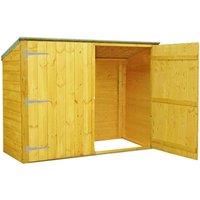 Shire 6ft x 2ft Wooden Pent Bike Store, Brown