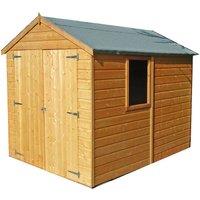 Shire Warwick 6ft x 8ft Wooden Apex Garden Shed, Brown