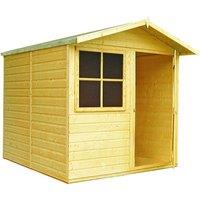 Shire Abri 7ft x 7ft Wooden Apex Garden Shed, Brown