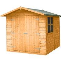 Shire Alderney 7ft x 7ft Wooden Apex Garden Shed, Brown