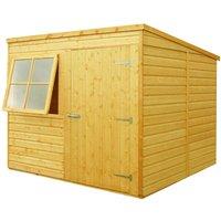 Shire 7ft x 7ft Wooden Pent Garden Shed, Brown