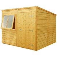 Shire 8ft x 6ft Wooden Pent Garden Shed, Brown