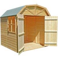 Shire 7' x 7' T&G Wooden Garden Barn Shed, Brown