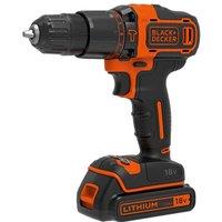 Black & Decker 18V Cordless Hammer Drill with Battery and Case