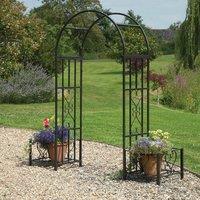 Greenhurst Huntingdon Ornamental Arch & Planters, Black