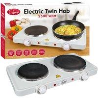 Quest 35250 Electric Twin Hot Plate - White