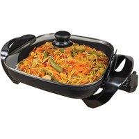Quest 35800 1500W Square Multi-Function Electric Cooker with Glass Lid - Black, Black