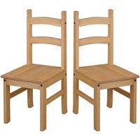Core Products Halea Pair of Pine Dining Chairs, Brown