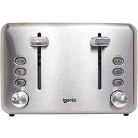 Igenix IG3204 4-Slice 1600W Toaster - Stainless Steel, Silver