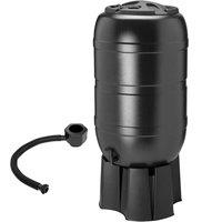 Charles Bentley 210L Water Butt Set Including Tap with Stand and Filler Kit, Black
