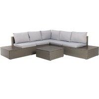 Charles Bentley Rattan & Polywood Corner Lounge Set - Grey, Grey