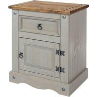 Core Products Halea 1-Drawer, 1-Door Bedside Cabinet - Grey, Grey