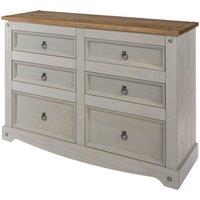 Core Products Halea 6-Drawer Pine Chest - Grey, Grey