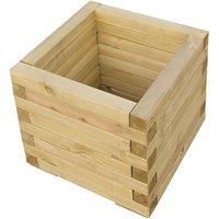 Rowlinson Square Wooden Planter, Brown