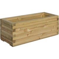 Rowlinson Rectangular Wooden Planter, Brown