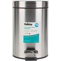 Beldray 3L Soft Close Bin - Stainless Steel, Silver