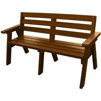 NBB Recycled Furniture NBB Recycled Captains Treble Bench Seat - Brown, Brown