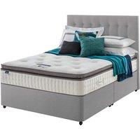 Silentnight Miracoil Geltex 135cm Non-Storage Divan Set Slate Grey No Headboard, Grey