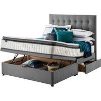 Silentnight Miracoil Geltex 135cm Ottoman 2 Drawer Divan Set Slate Grey No Headboard, Grey