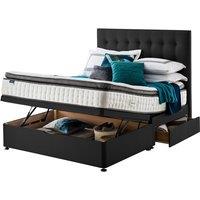 Silentnight Miracoil Geltex 150cm Ottoman 2 Drawer Divan Set Ebony No Headboard, Black