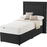 Silentnight Miracoil Memory 90cm Non Storage Divan Set Ebony No Headboard, Black