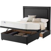 Silentnight Miracoil 180cm Memory Foam Mattress with Ottoman and 2 Drawer Divan Bed Set - Ebony No Headboard, Black