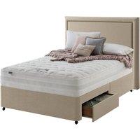 Silentnight Mirapocket 2000 Memory 135cm 2 Drawer Divan Set - Sandstone No Headboard, Brown