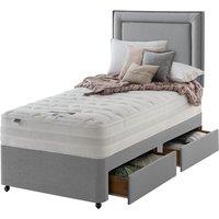 Silentnight Mirapocket 2000 Memory 135cm 2 Drawer Divan Set Slate Grey No Headboard, Grey