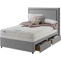 Silentnight Mirapocket 2000 Memory Ottoman 4-Drawer Storage Divan Bed Set Slate Grey No Headboard - 150cm, Grey