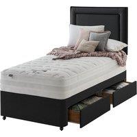 Silentnight Mirapocket 2000 Memory 90cm 2 Drawer Divan Set - Ebony No Headboard, Black