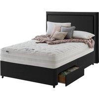 Silentnight Mirapocket 2000 Memory 135cm 2 Drawer Divan Set Ebony No Headboard, Black