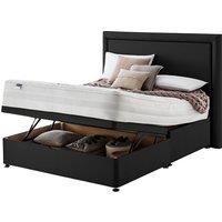 Silentnight Mirapocket 2000 Memory 135cm Ottoman Non-Storage Divan Bed Set - Ebony No Headboard, Black