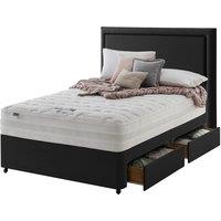 Silentnight Mirapocket 2000 Memory Ottoman 4-Drawer Storage Divan Bed Set Ebony No Headboard - 180cm, Black