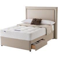 Silentnight Miracoil Ortho 150cm 2 Drawer Divan Bed Set Sandstone No Headboard, Brown