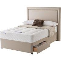 Silentnight Miracoil Ortho 180cm 2 Drawer Divan Bed Set Sandstone No Headboard, Brown