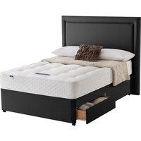Silentnight Miracoil Ortho 180cm 2 Drawer Divan Bed Set - Ebony No Headboard, Black