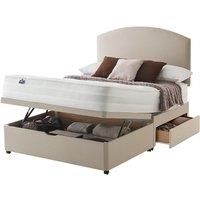 Silentnight Mirapocket 1200 150cm Mattress with Ottoman and 2 Drawer Divan Bed Set - Sand No Headboard, Brown