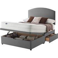 Silentnight Mirapocket 1200 135cm Mattress with Ottoman and 2 Drawer Divan Bed Set - Slate Grey No Headboard, Grey