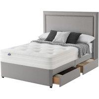 Silentnight Mirapocket 1200 150cm 2 Drawer Divan Bed Set - Slate Grey No Headboard, Grey