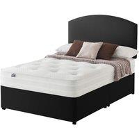 Silentnight Mirapocket 1200 135cm Non Storage Divan Set - Ebony No Headboard, Black