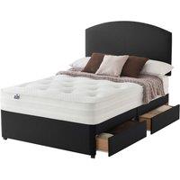 Silentnight Mirapocket 1200 4-Drawer Storage Divan Bed Set Ebony No Headboard - 135cm