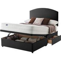 Silentnight Mirapocket 1200 135cm Mattress with Ottoman and 2 Drawer Divan Bed Set - Ebony No Headboard, Black