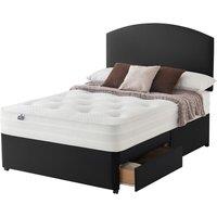 Silentnight Mirapocket 1200 150cm 2 Drawer Divan Bed Set - Ebony No Headboard, Black